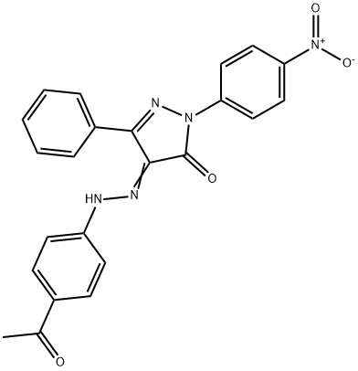 1-{4-nitrophenyl}-3-phenyl-1H-pyrazole-4,5-dione 4-[(4-acetylphenyl)hydrazone] Struktur