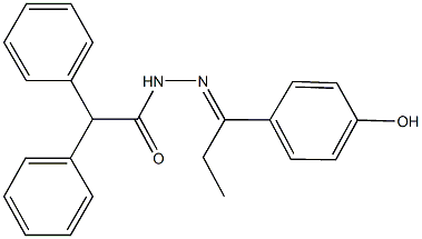 N'-[1-(4-hydroxyphenyl)propylidene]-2,2-diphenylacetohydrazide Struktur