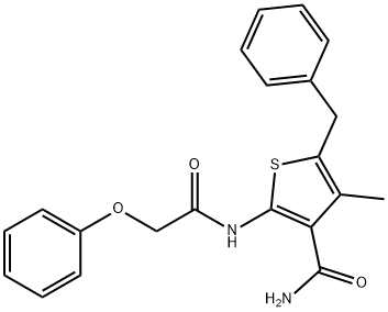 5-benzyl-4-methyl-2-[(phenoxyacetyl)amino]-3-thiophenecarboxamide Struktur