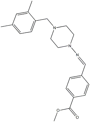 methyl 4-({[4-(2,4-dimethylbenzyl)-1-piperazinyl]imino}methyl)benzoate Struktur