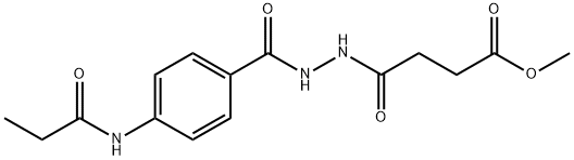 methyl 4-oxo-4-{2-[4-(propionylamino)benzoyl]hydrazino}butanoate Struktur