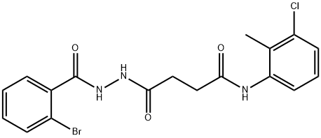 4-[2-(2-bromobenzoyl)hydrazino]-N-(3-chloro-2-methylphenyl)-4-oxobutanamide Struktur