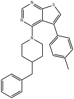 4-(4-benzyl-1-piperidinyl)-5-(4-methylphenyl)thieno[2,3-d]pyrimidine Struktur