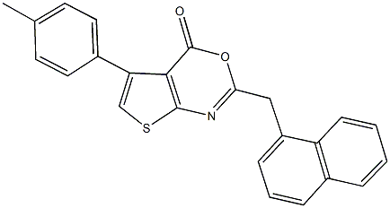 5-(4-methylphenyl)-2-(1-naphthylmethyl)-4H-thieno[2,3-d][1,3]oxazin-4-one Struktur