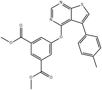 dimethyl 5-{[5-(4-methylphenyl)thieno[2,3-d]pyrimidin-4-yl]oxy}isophthalate Struktur