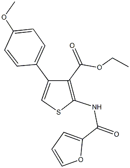 ethyl 2-(2-furoylamino)-4-(4-methoxyphenyl)thiophene-3-carboxylate Struktur