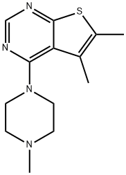 5,6-dimethyl-4-(4-methyl-1-piperazinyl)thieno[2,3-d]pyrimidine Struktur