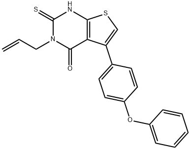 3-allyl-5-(4-phenoxyphenyl)-2-thioxo-2,3-dihydrothieno[2,3-d]pyrimidin-4(1H)-one Struktur