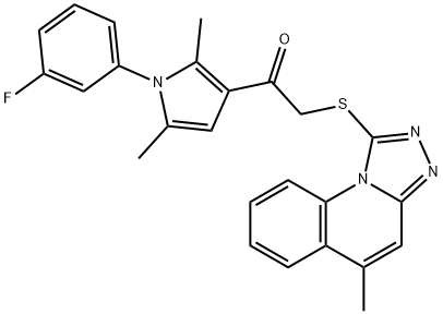 1-[1-(3-fluorophenyl)-2,5-dimethyl-1H-pyrrol-3-yl]-2-[(5-methyl[1,2,4]triazolo[4,3-a]quinolin-1-yl)sulfanyl]ethanone Struktur