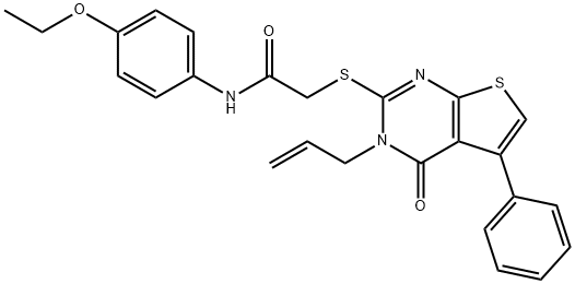 2-[(3-allyl-4-oxo-5-phenyl-3,4-dihydrothieno[2,3-d]pyrimidin-2-yl)sulfanyl]-N-(4-ethoxyphenyl)acetamide Struktur