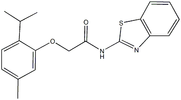 N-(1,3-benzothiazol-2-yl)-2-(2-isopropyl-5-methylphenoxy)acetamide Struktur