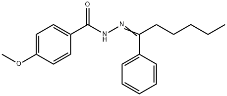 4-methoxy-N'-(1-phenylhexylidene)benzohydrazide Struktur