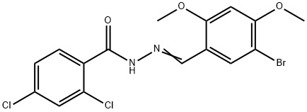 N'-(5-bromo-2,4-dimethoxybenzylidene)-2,4-dichlorobenzohydrazide Struktur