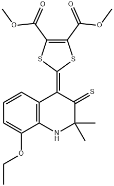 dimethyl 2-(8-ethoxy-2,2-dimethyl-3-thioxo-2,3-dihydro-4(1H)-quinolinylidene)-1,3-dithiole-4,5-dicarboxylate Struktur