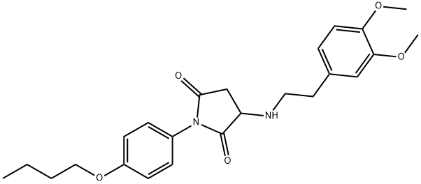 1-(4-butoxyphenyl)-3-{[2-(3,4-dimethoxyphenyl)ethyl]amino}-2,5-pyrrolidinedione Struktur