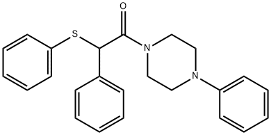 1-phenyl-4-[phenyl(phenylsulfanyl)acetyl]piperazine Struktur