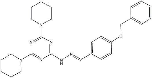 4-(benzyloxy)benzaldehyde [4,6-di(1-piperidinyl)-1,3,5-triazin-2-yl]hydrazone Struktur