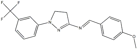 N-(4-methoxybenzylidene)-N-{1-[3-(trifluoromethyl)phenyl]-4,5-dihydro-1H-pyrazol-3-yl}amine Struktur