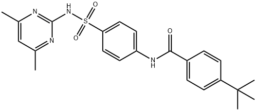 4-tert-butyl-N-(4-{[(4,6-dimethyl-2-pyrimidinyl)amino]sulfonyl}phenyl)benzamide Struktur