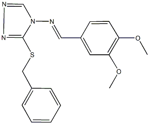 3-(benzylsulfanyl)-N-(3,4-dimethoxybenzylidene)-4H-1,2,4-triazol-4-amine Struktur