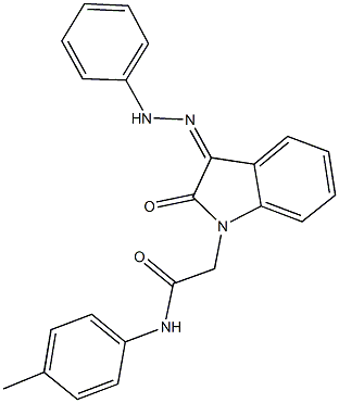 N-(4-methylphenyl)-2-[2-oxo-3-(phenylhydrazono)-2,3-dihydro-1H-indol-1-yl]acetamide Struktur