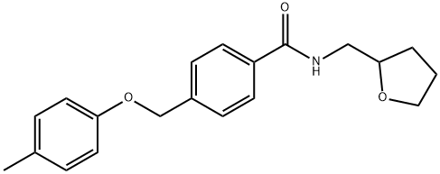 4-[(4-methylphenoxy)methyl]-N-(tetrahydro-2-furanylmethyl)benzamide Struktur