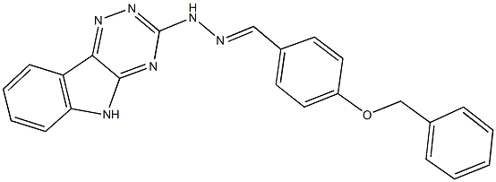 4-[(phenylmethyl)oxy]benzaldehyde 5H-[1,2,4]triazino[5,6-b]indol-3-ylhydrazone Struktur