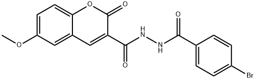 N'-(4-bromobenzoyl)-6-methoxy-2-oxo-2H-chromene-3-carbohydrazide Struktur