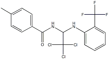 4-methyl-N-{2,2,2-trichloro-1-[2-(trifluoromethyl)anilino]ethyl}benzamide Struktur