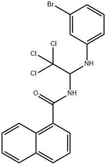 N-[1-(3-bromoanilino)-2,2,2-trichloroethyl]-1-naphthamide Struktur