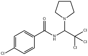 4-chloro-N-(2,2,2-trichloro-1-pyrrolidin-1-ylethyl)benzamide Struktur