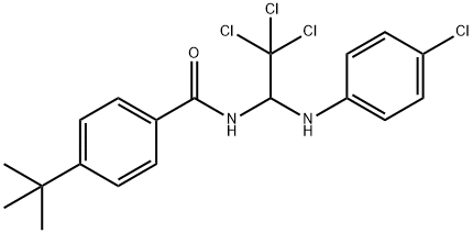 4-tert-butyl-N-[2,2,2-trichloro-1-(4-chloroanilino)ethyl]benzamide Struktur