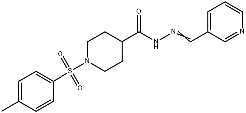 1-[(4-methylphenyl)sulfonyl]-N'-(3-pyridinylmethylene)-4-piperidinecarbohydrazide Struktur