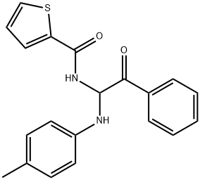 N-[2-oxo-2-phenyl-1-(4-toluidino)ethyl]-2-thiophenecarboxamide Struktur