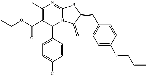 ethyl 2-[4-(allyloxy)benzylidene]-5-(4-chlorophenyl)-7-methyl-3-oxo-2,3-dihydro-5H-[1,3]thiazolo[3,2-a]pyrimidine-6-carboxylate Struktur