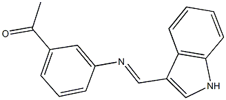 1-{3-[(1H-indol-3-ylmethylene)amino]phenyl}ethanone Struktur