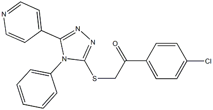 1-(4-chlorophenyl)-2-{[4-phenyl-5-(4-pyridinyl)-4H-1,2,4-triazol-3-yl]sulfanyl}ethanone Struktur