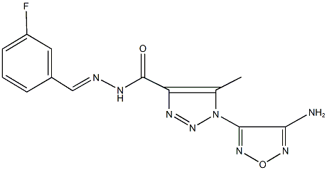 1-(4-amino-1,2,5-oxadiazol-3-yl)-N'-(3-fluorobenzylidene)-5-methyl-1H-1,2,3-triazole-4-carbohydrazide Struktur