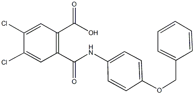 2-{[4-(benzyloxy)anilino]carbonyl}-4,5-dichlorobenzoic acid Struktur