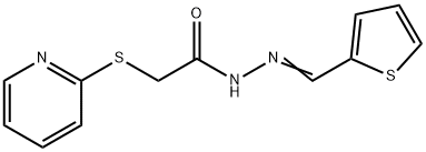 2-(2-pyridinylsulfanyl)-N'-(2-thienylmethylene)acetohydrazide Struktur