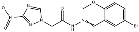 N'-(5-bromo-2-methoxybenzylidene)-2-{3-nitro-1H-1,2,4-triazol-1-yl}acetohydrazide Struktur