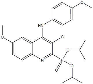 diisopropyl 3-chloro-6-methoxy-4-(4-methoxyanilino)-2-quinolinylphosphonate Struktur