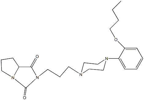 2-{3-[4-(2-butoxyphenyl)-1-piperazinyl]propyl}tetrahydro-1H-pyrrolo[1,2-c]imidazole-1,3(2H)-dione Struktur