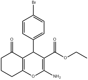 ethyl 2-amino-4-(4-bromophenyl)-5-oxo-5,6,7,8-tetrahydro-4H-chromene-3-carboxylate Struktur