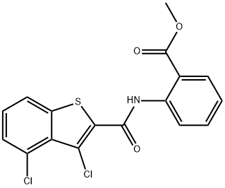 methyl 2-{[(3,4-dichloro-1-benzothien-2-yl)carbonyl]amino}benzoate Struktur