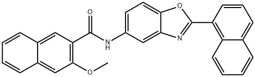 3-methoxy-N-[2-(1-naphthyl)-1,3-benzoxazol-5-yl]-2-naphthamide Struktur