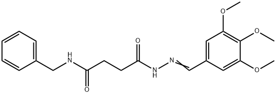 N-benzyl-4-oxo-4-[2-(3,4,5-trimethoxybenzylidene)hydrazino]butanamide Struktur