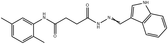 N-(2,5-dimethylphenyl)-4-[2-(1H-indol-3-ylmethylene)hydrazino]-4-oxobutanamide Struktur