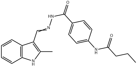 N-[4-({2-[(2-methyl-1H-indol-3-yl)methylene]hydrazino}carbonyl)phenyl]butanamide Struktur