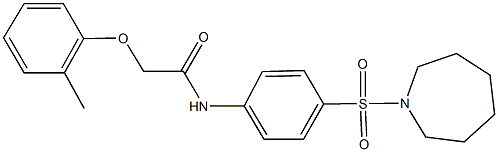 N-[4-(1-azepanylsulfonyl)phenyl]-2-(2-methylphenoxy)acetamide Struktur